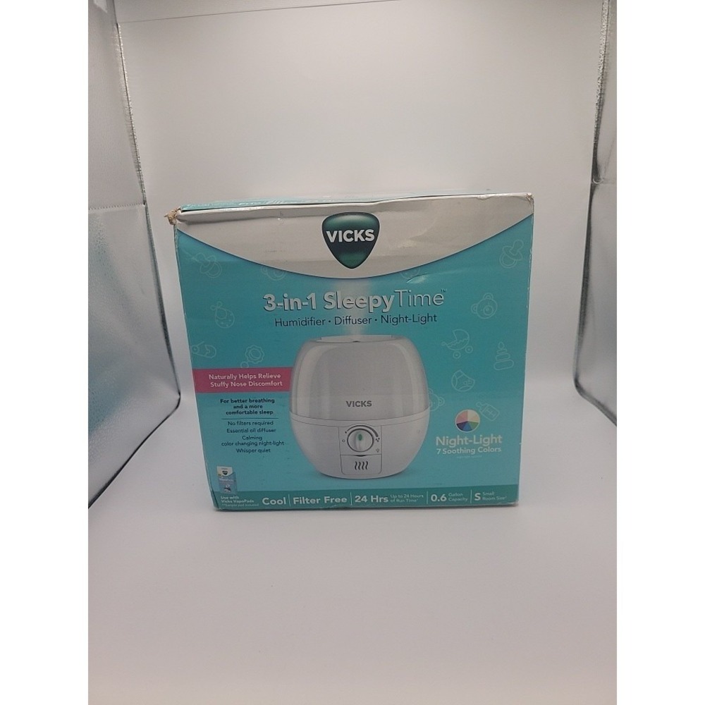 Vicks 3-in-1 Sleepy Time Humidifier Diffuser Nightlight Color Changing